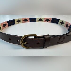 Arandu Men's Argentina Polo Size 35 Hand Stitched Pampa Diamond Pattern Belt